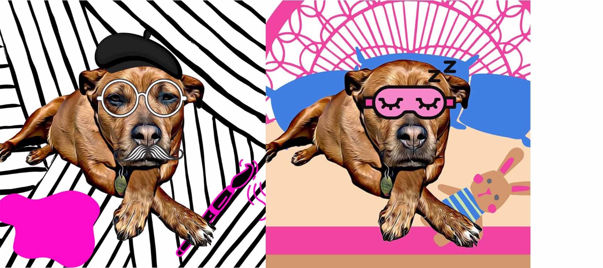 dogs in nft art format